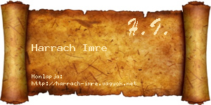 Harrach Imre névjegykártya